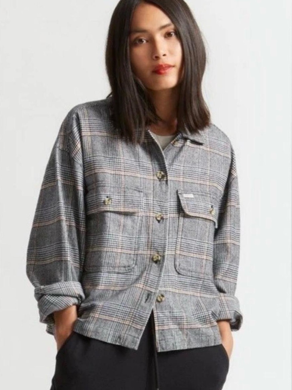 Brixton Bowery Flannel Cropped Flannel Jacket
